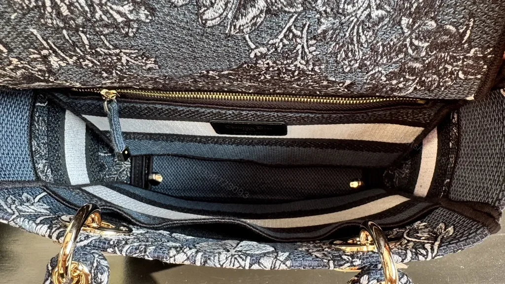 View 6 of Dior Compact Satchel: Textured Luxury with Bold Branding
