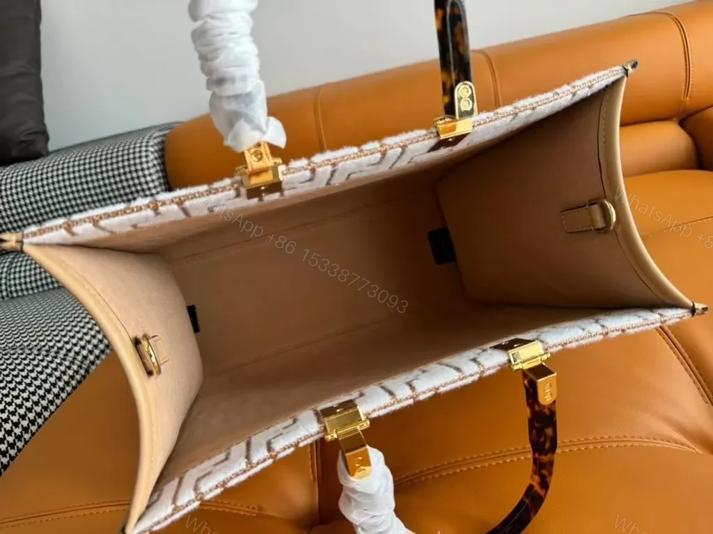 View 9 of Iconic Beige Monogram Tote - Designer-Inspired Everyday Luxury Bag