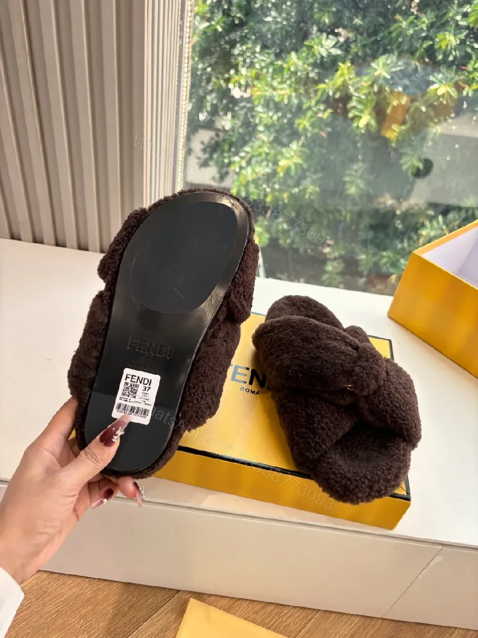 View 4 of Plush Boucle Slip-Ons: Luxe Cozy Statement Slippers