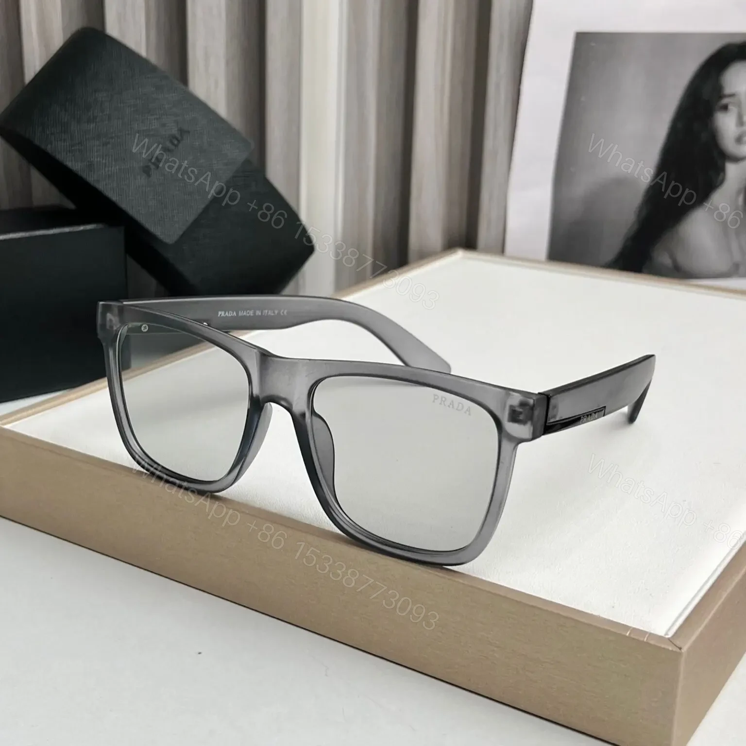 Prada Square Havana Grey Sunglasses — view 1
