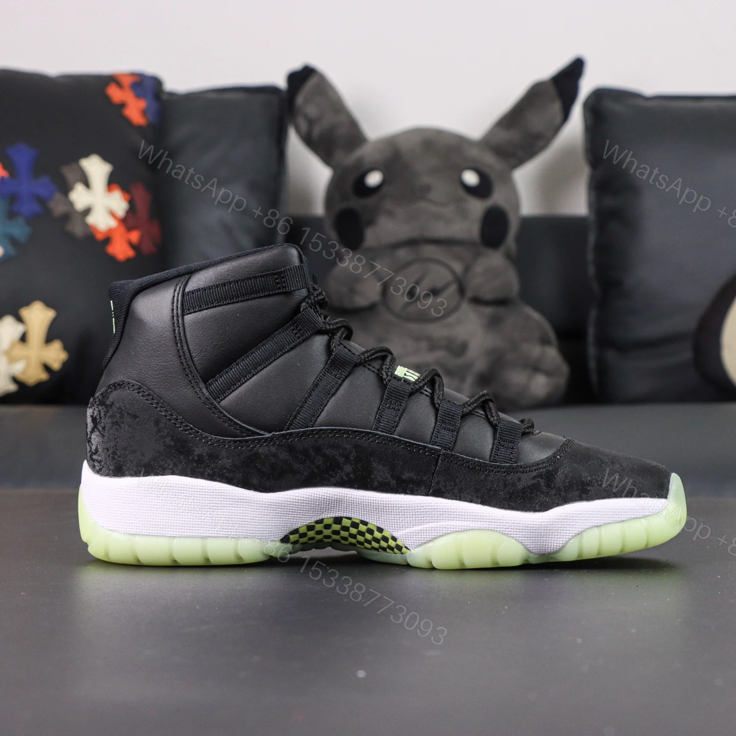View 2 of Jordan 11 Retro Black Barely Volt Reps