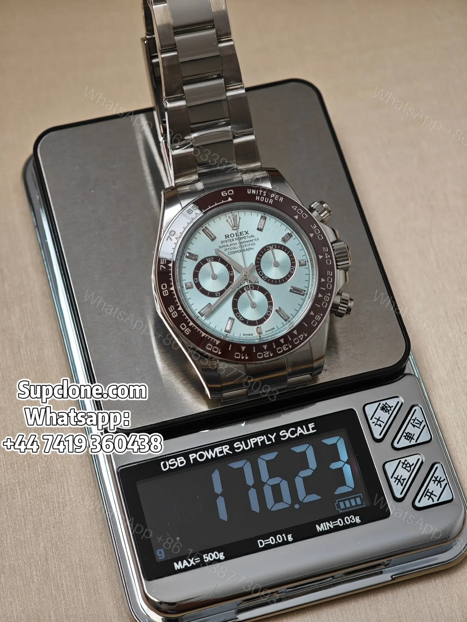 View 19 of Rolex Daytona Super Clone M126506-0002 Ice Blue Diamond Dial 4131 Movement