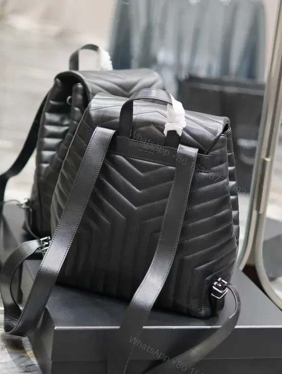 View 7 of Chic Quilted Backpack with YSL Hardware - Luxury Everyday Carry