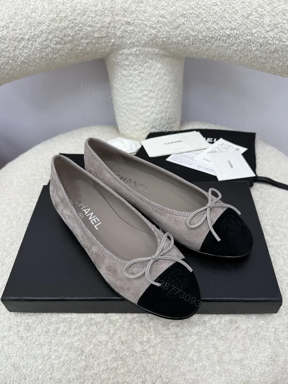 View 6 of Two-Tone Suede Ballet Flats: Subtle Luxury, All-Day Comfort