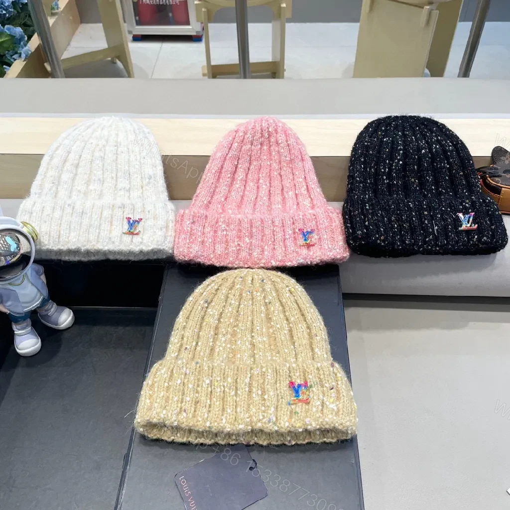 View 9 of Multicolor Bouclé Beanie with Subtle LV Accent