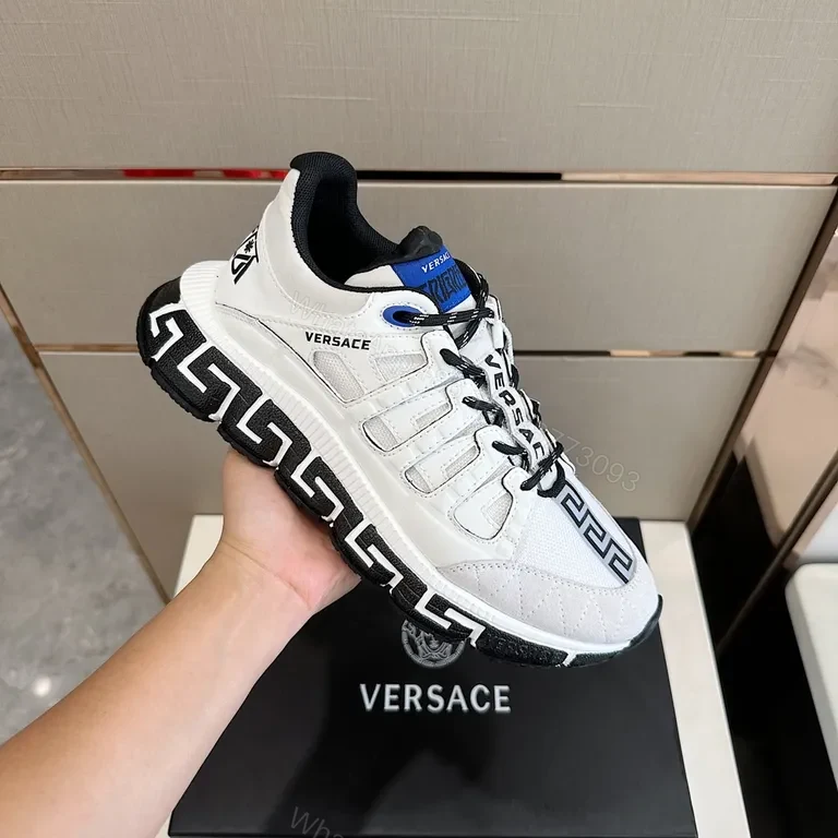White Leather Versace High-Top Sneaker: Bold Luxury Comfort — view 1