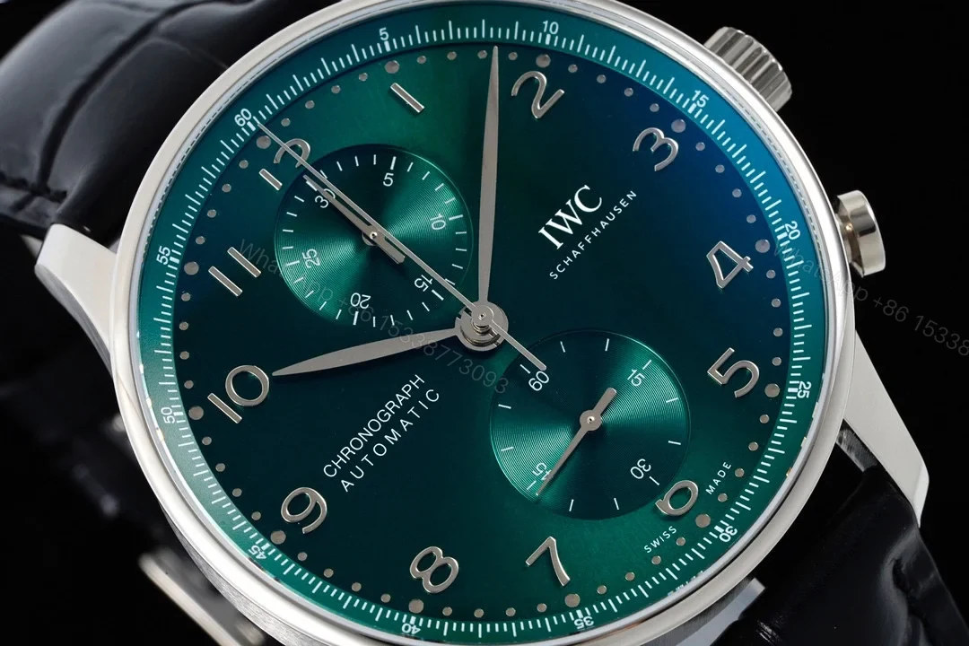 View 4 of IWC Portugieser Chronograph Stainless Steel / Green Dial IW3716-15