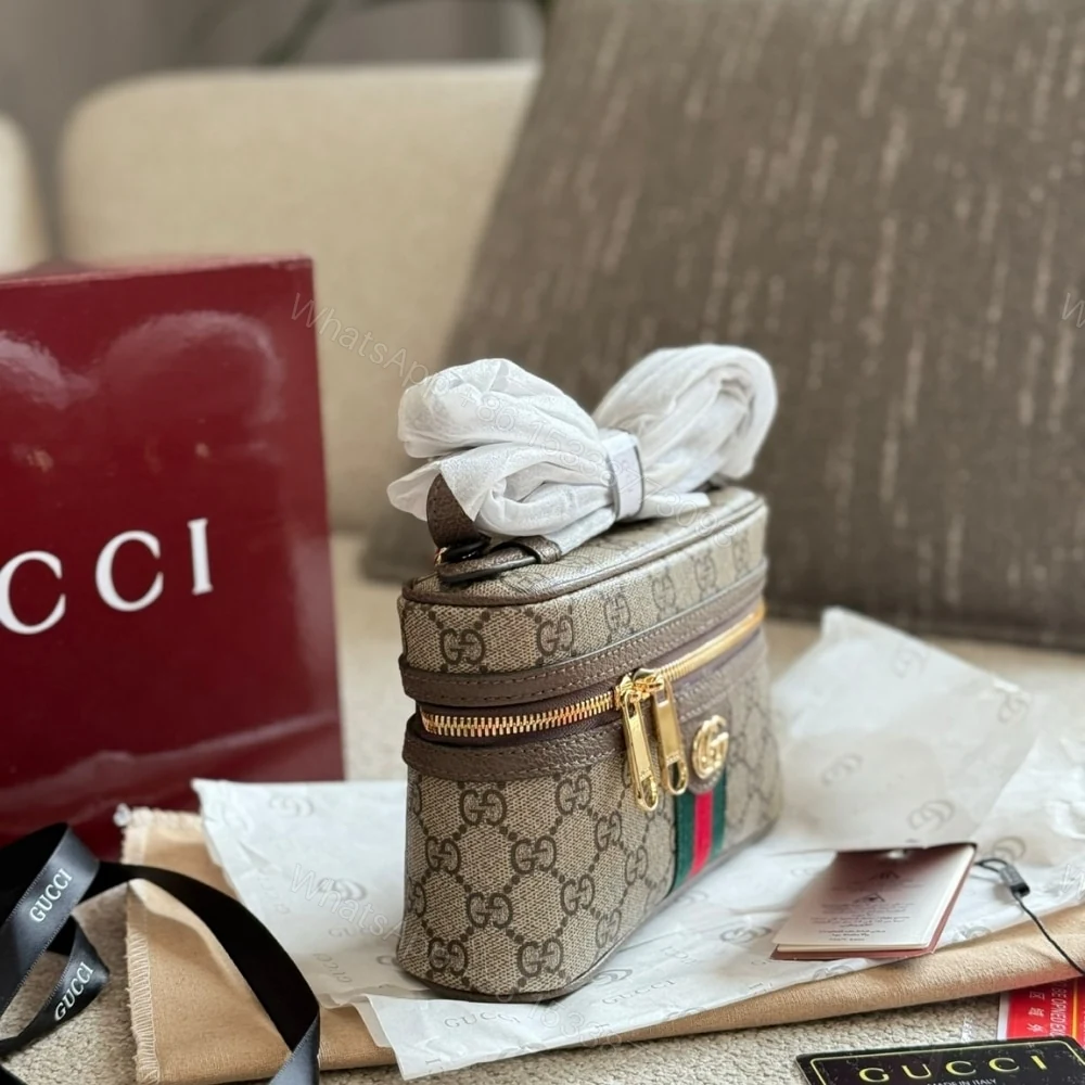View 4 of Gucci Ophidia Small Vanity Bag Beige And Dark Brown 18Cm