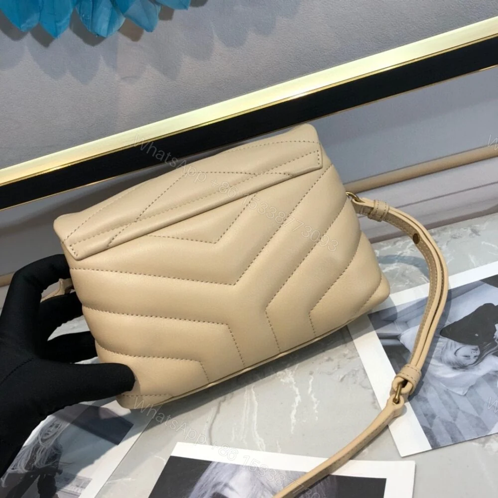 View 3 of Saint Laurent Loulou Toy Strap Bag In Quilted Y Beige 20Cm 678401DV7072721