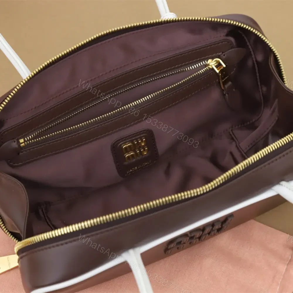 View 9 of 高仿miumiu*Beau系列5BB173小牛皮手袋石楠木白色小號免檢版
