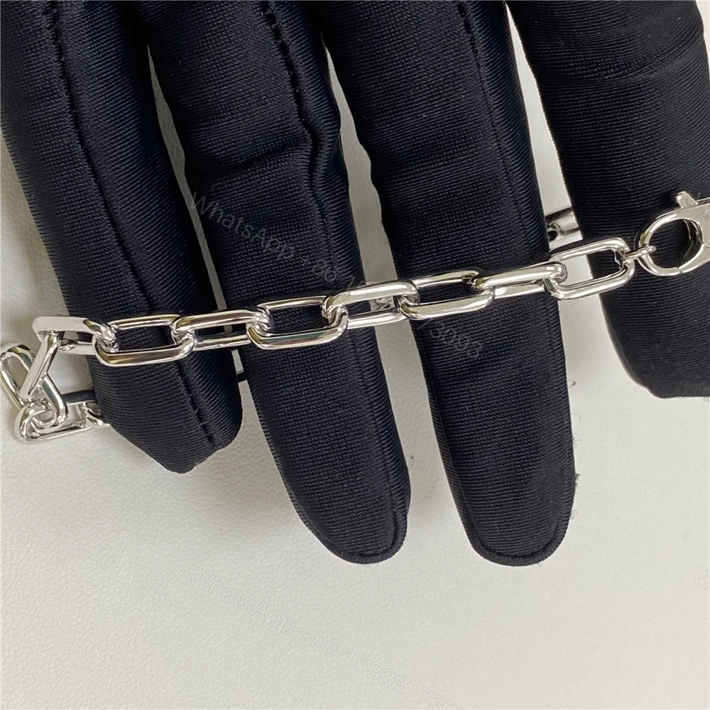 View 3 of Santos De Cartier Link Bracelet White Gold Dupe B6021400