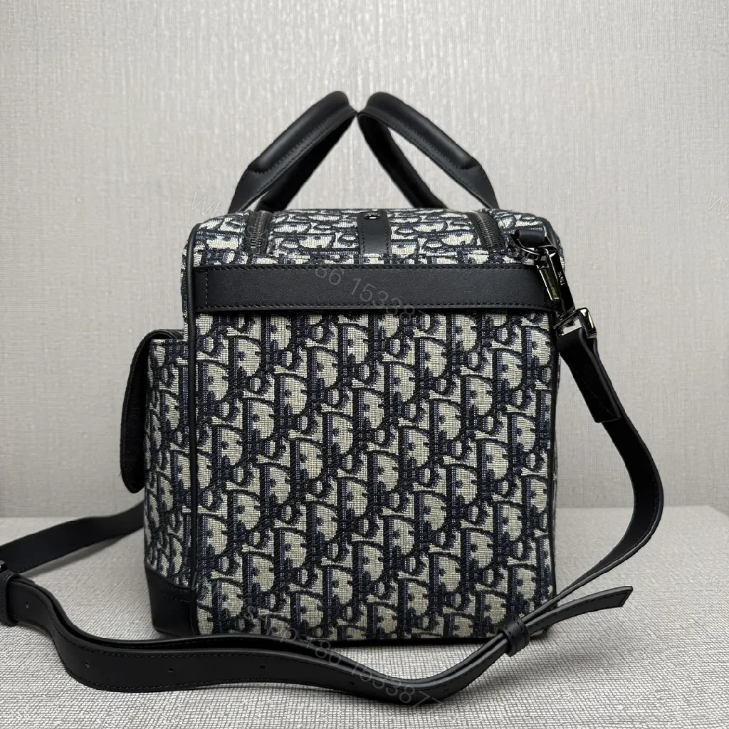 View 3 of Monochrome Textile Satchel: Modern Pattern, All-Day Comfort