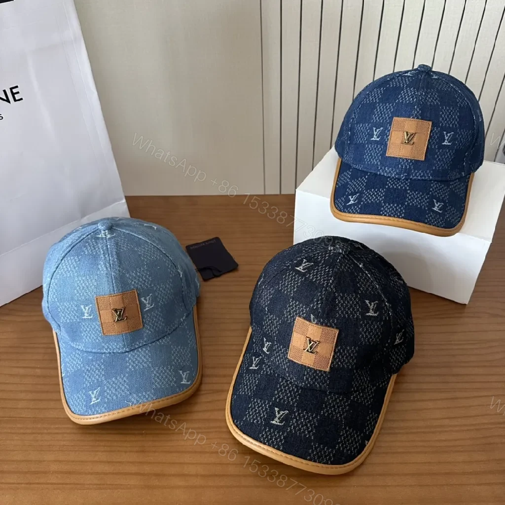 View 6 of Denim-Textured Cap: Subtle LV-Inspired, Travel-Ready Style