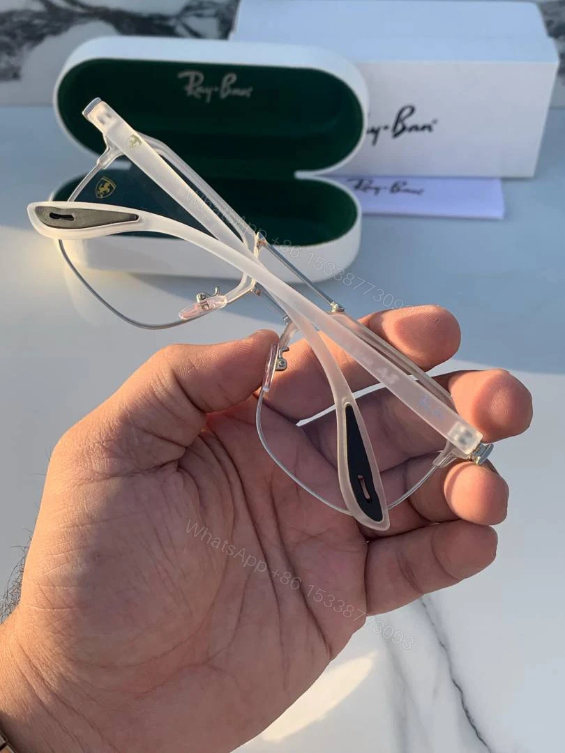 View 4 of First Copy RayBan 04 White Plano Sunglasses