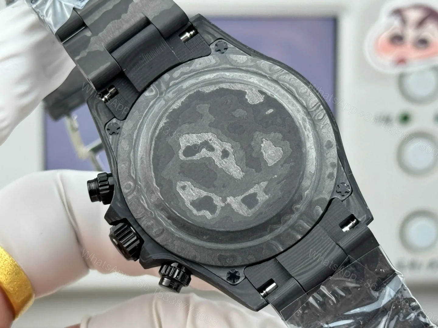View 8 of Rolex Daytona Carbon Green Replica 40MM Exclusive Carbon Fiber Strap Skeleton Dial Edition ROLEX-DAYTONA-CARBON-40-GREEN-SKELETON