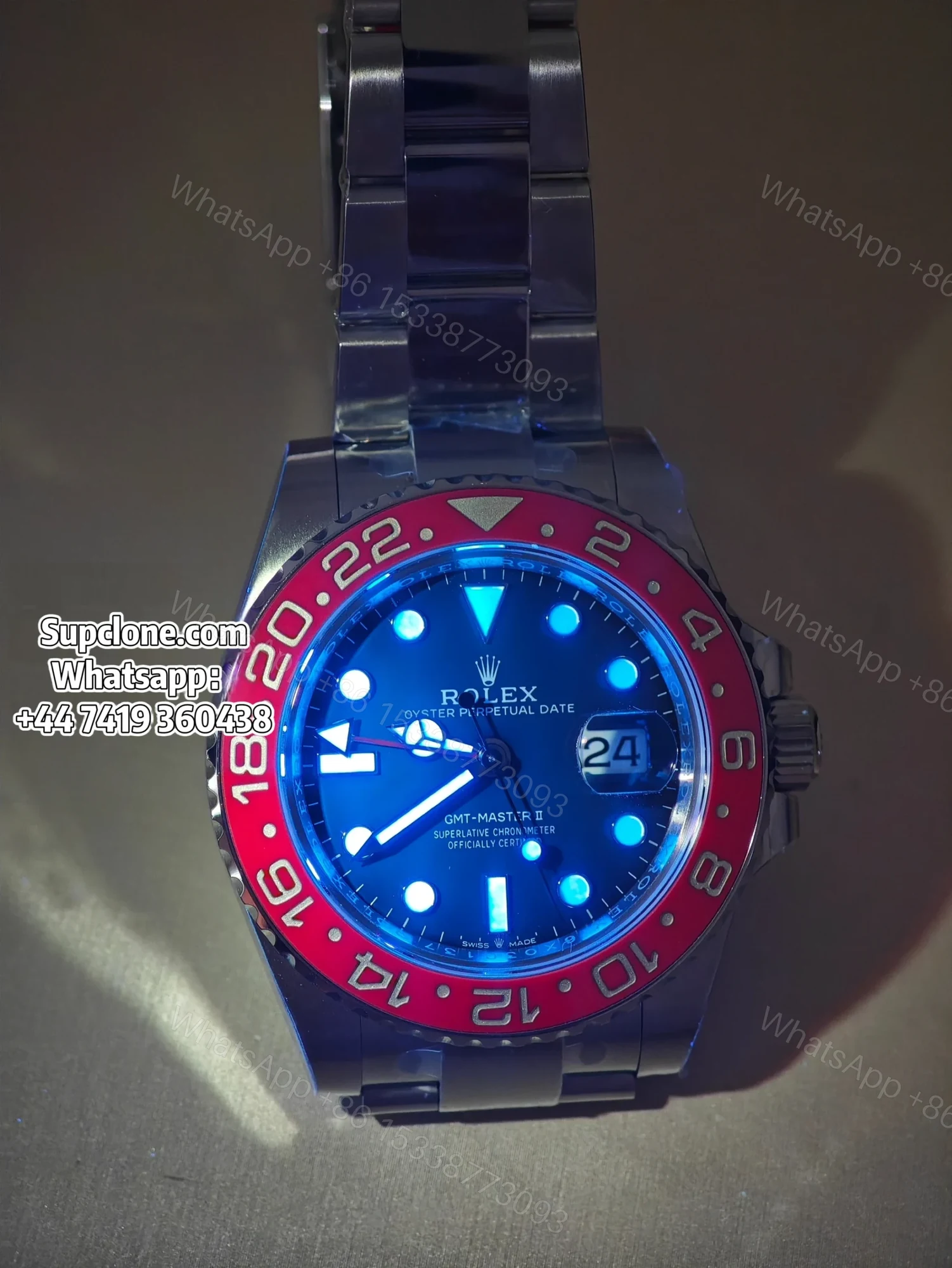View 7 of Rolex Super Clone Watches 1:1 Pepsi GMT-Master II 126710BLRO DD3285 Oyster V3