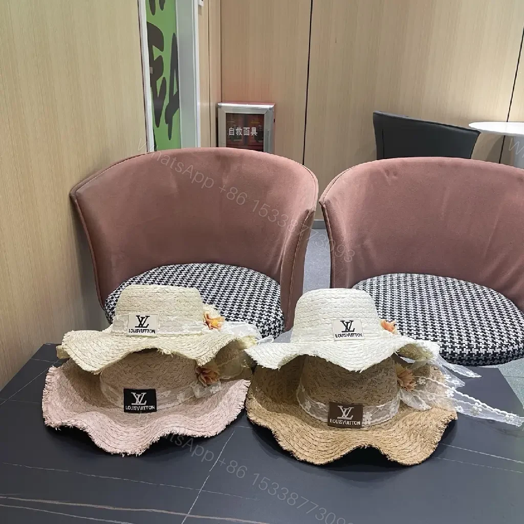 View 10 of Straw Sun-Kissed Style Hat with LV Emblem