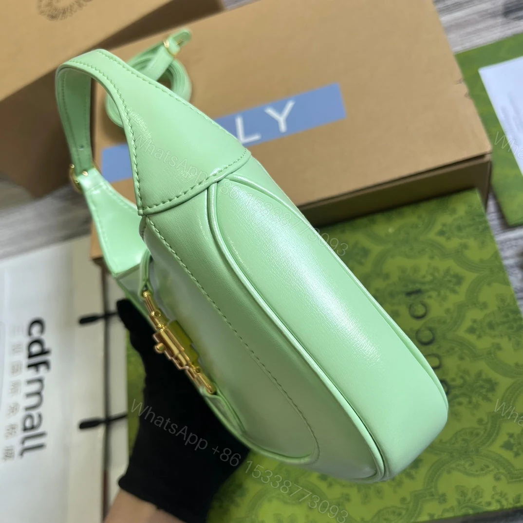 View 7 of GG JACKIE MINI 19 SHOULDER BAG IN LIGHT GREEN CALFSKIN