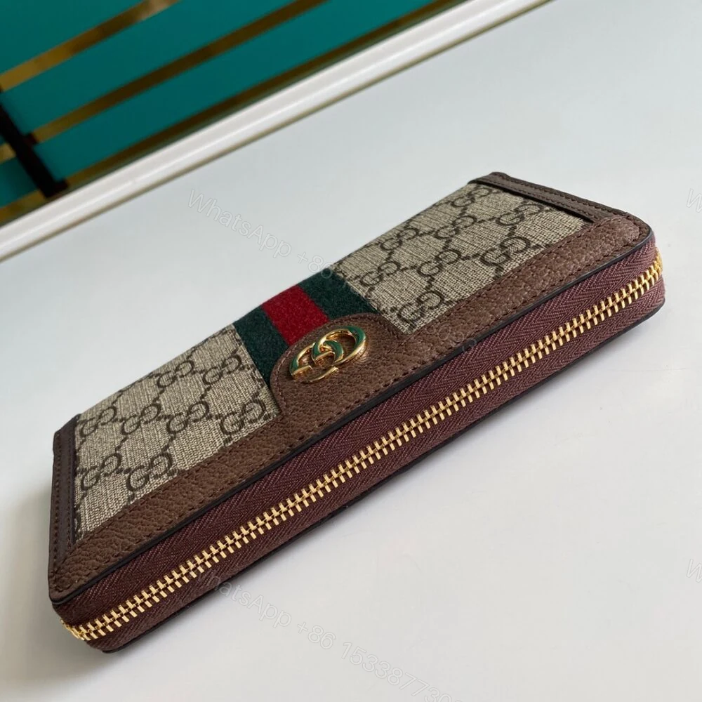 View 3 of Gucci Ophidia Zip Around Wallet Brown 19Cm 523154 96IWG 8745
