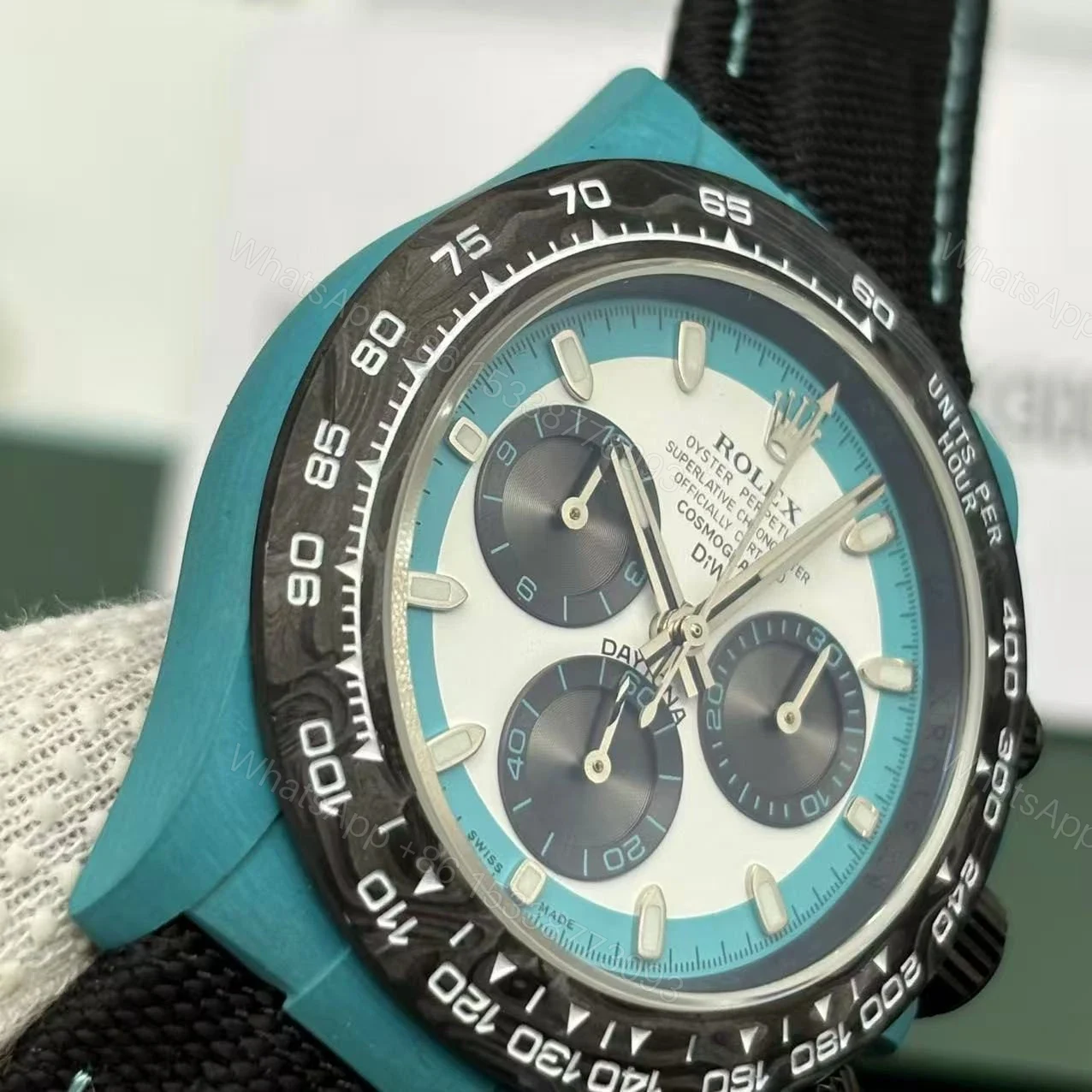 View 7 of Rolex DIW Daytona Carbon Blue Flower