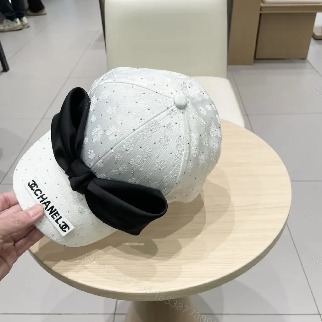 View 8 of Embellished Cap with Silk Bow – Lightweight Luxe Cap