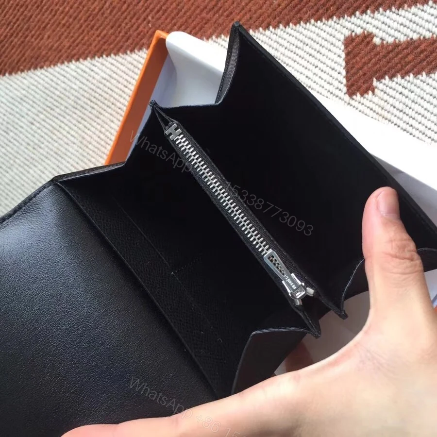 View 6 of Hermes Constance Slim Wallet Noir 12Cm