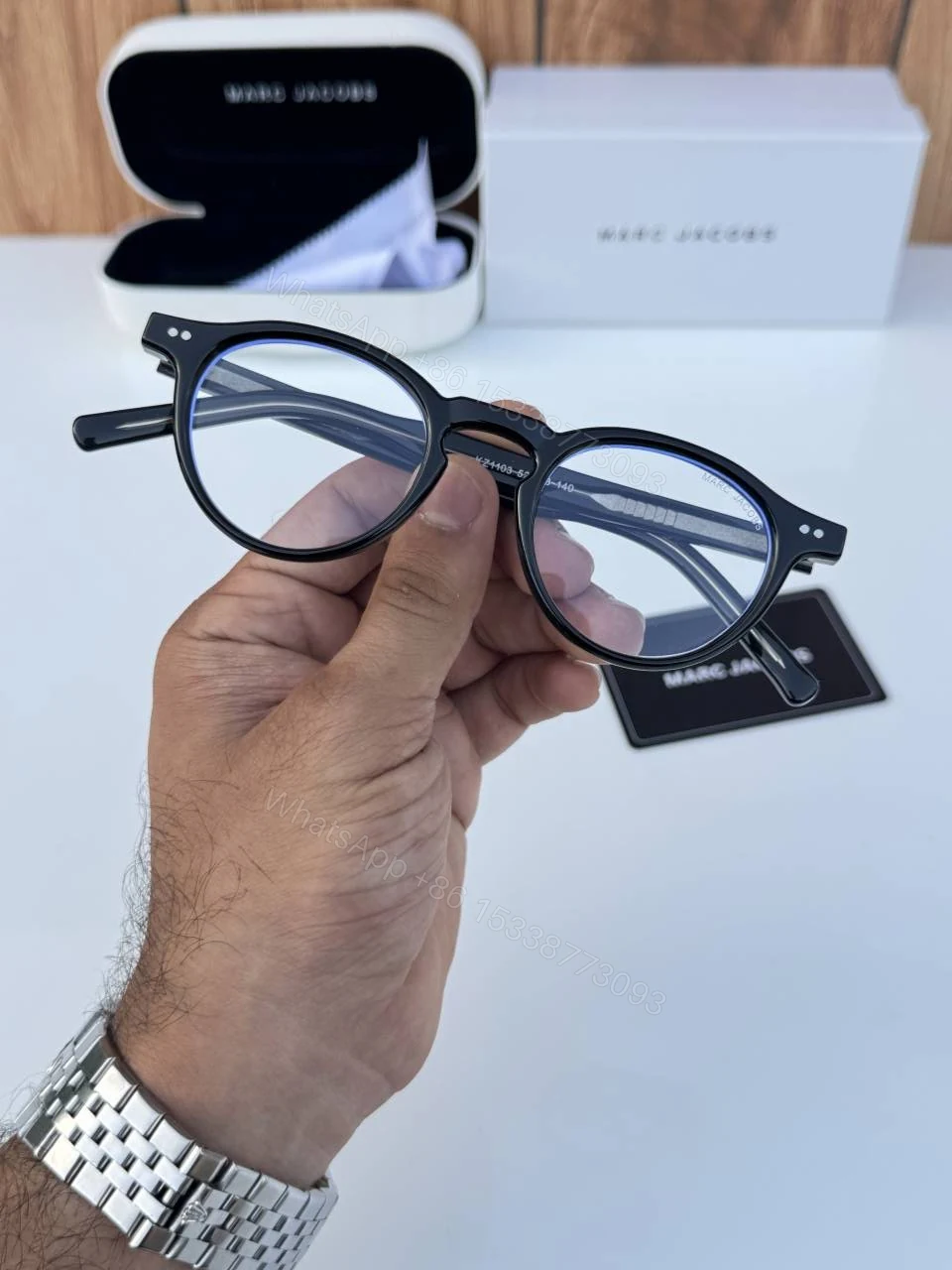 View 3 of First Copy Marc Jacobs 1103 Black Plano Designer Sunglasses