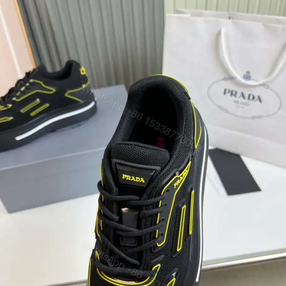 View 4 of PRADA MACRO RE-NYLON AND BRUSHED LEATHER SNEAKERS – PRD060