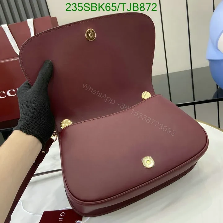 View 9 of Gucci Red Smooth Leather Small Top Handle Bag 88878