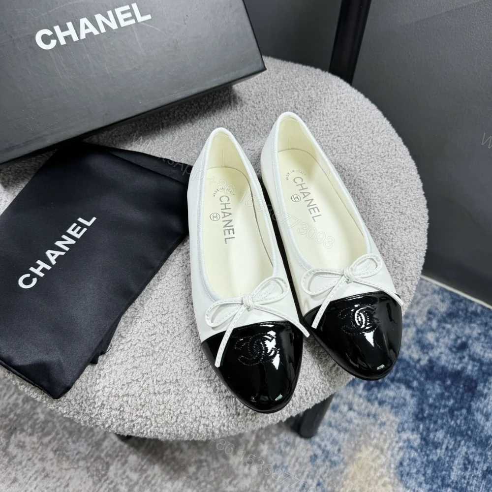 View 2 of Chanel Ballerina Flat Shoes In White