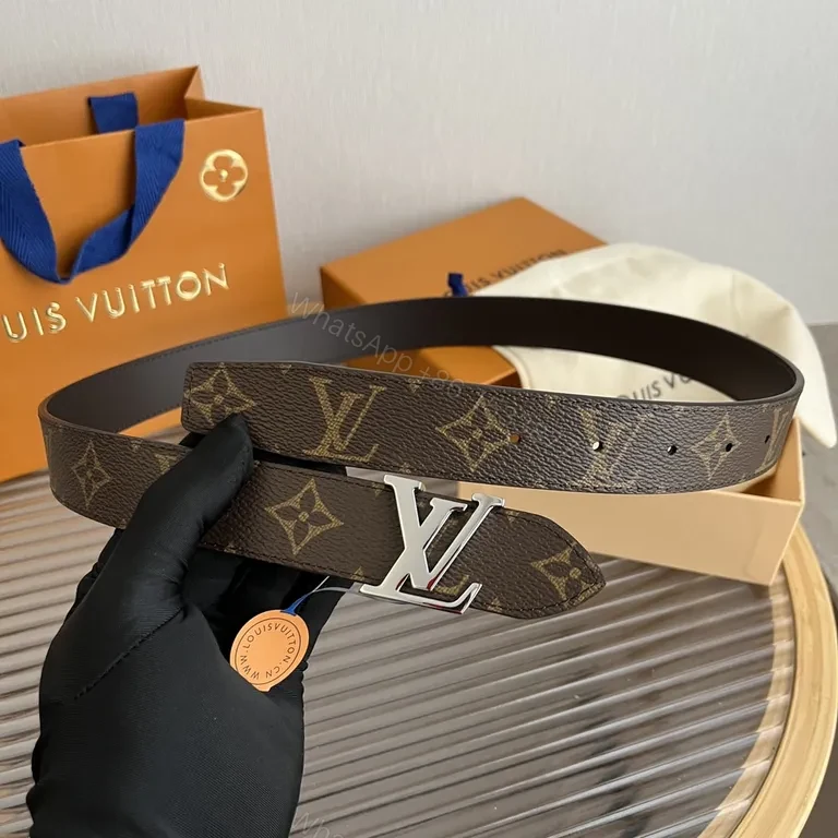 View 8 of Black Leather LV Belt + Silver Logo Buckle + Modern Minimalist + Premium Craftsmanship + Belt