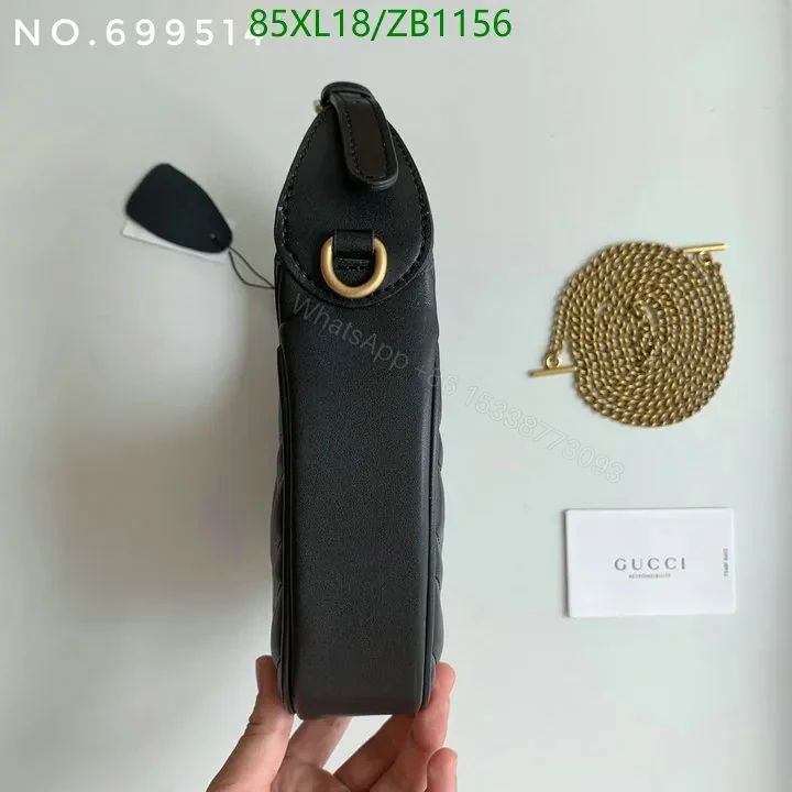 View 9 of GG Marmont Mini Half-Moon Bag Black Gucci Imitation GHM4953