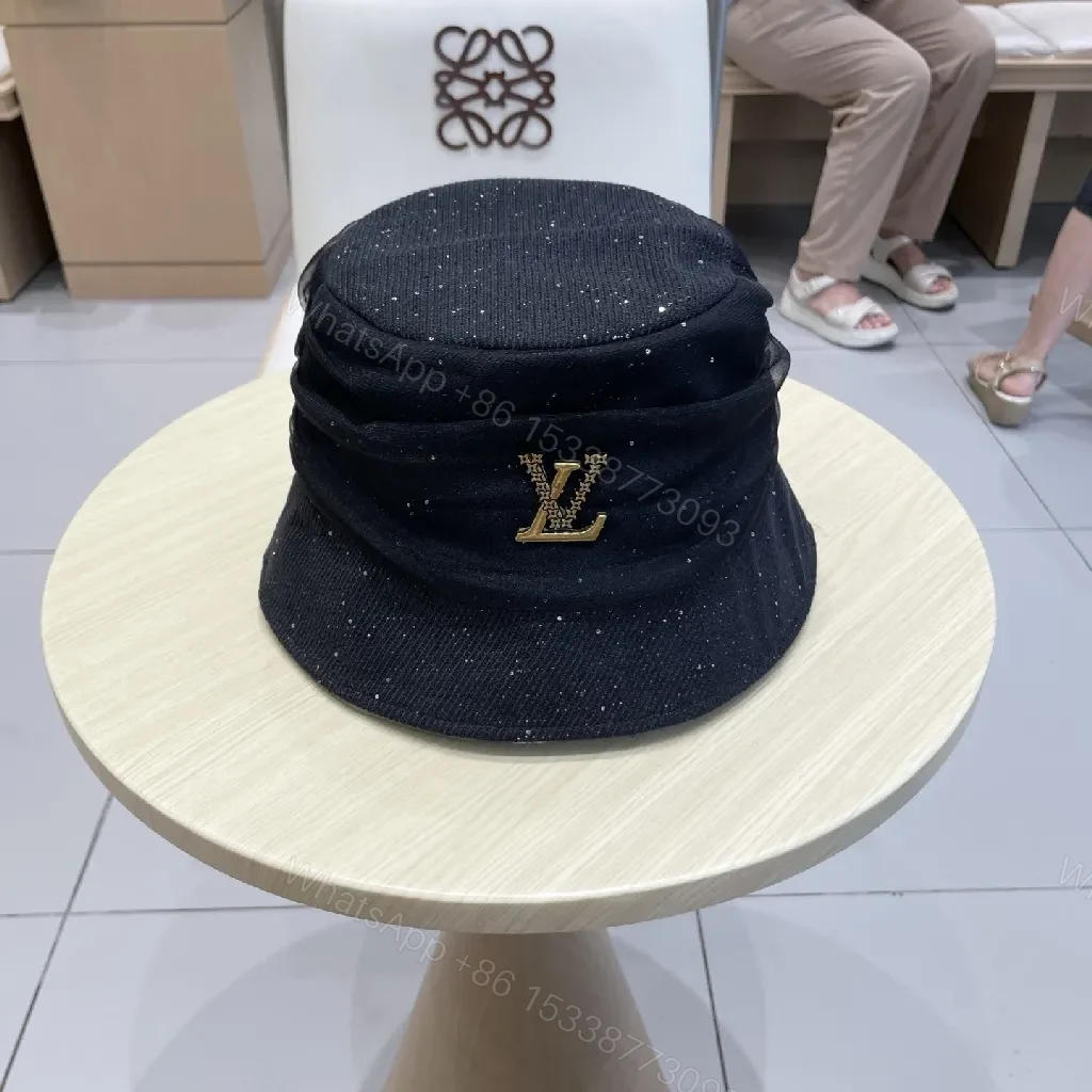 Soft-Surface Denim Bucket Hat with Sparkle Embroidery — view 1