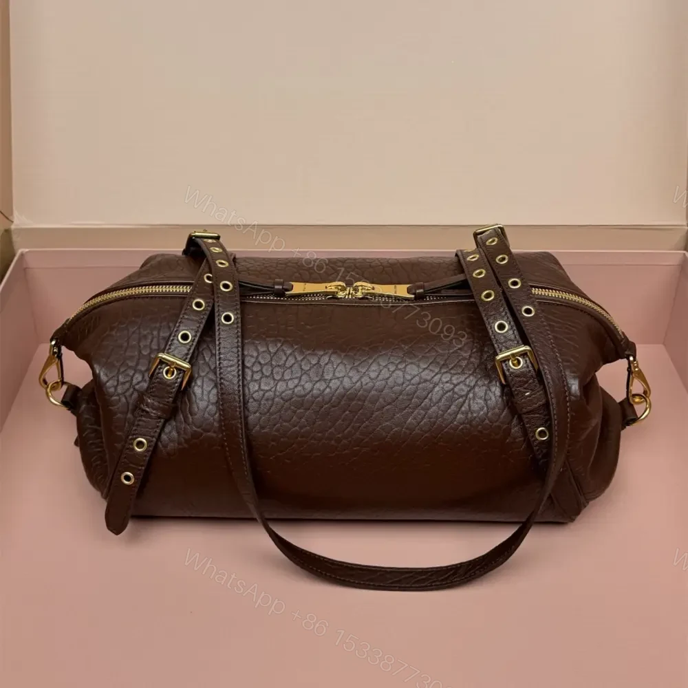 View 3 of 高仿miumiu*5BC190小羊皮壓花單肩包棕色免檢版