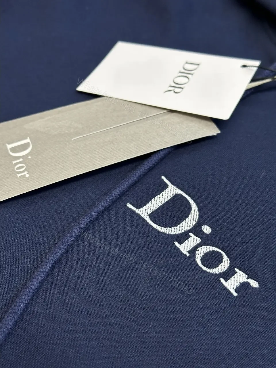 View 6 of Navy Luxe Hoodie: Premium Knit, Subtle Dior Branding