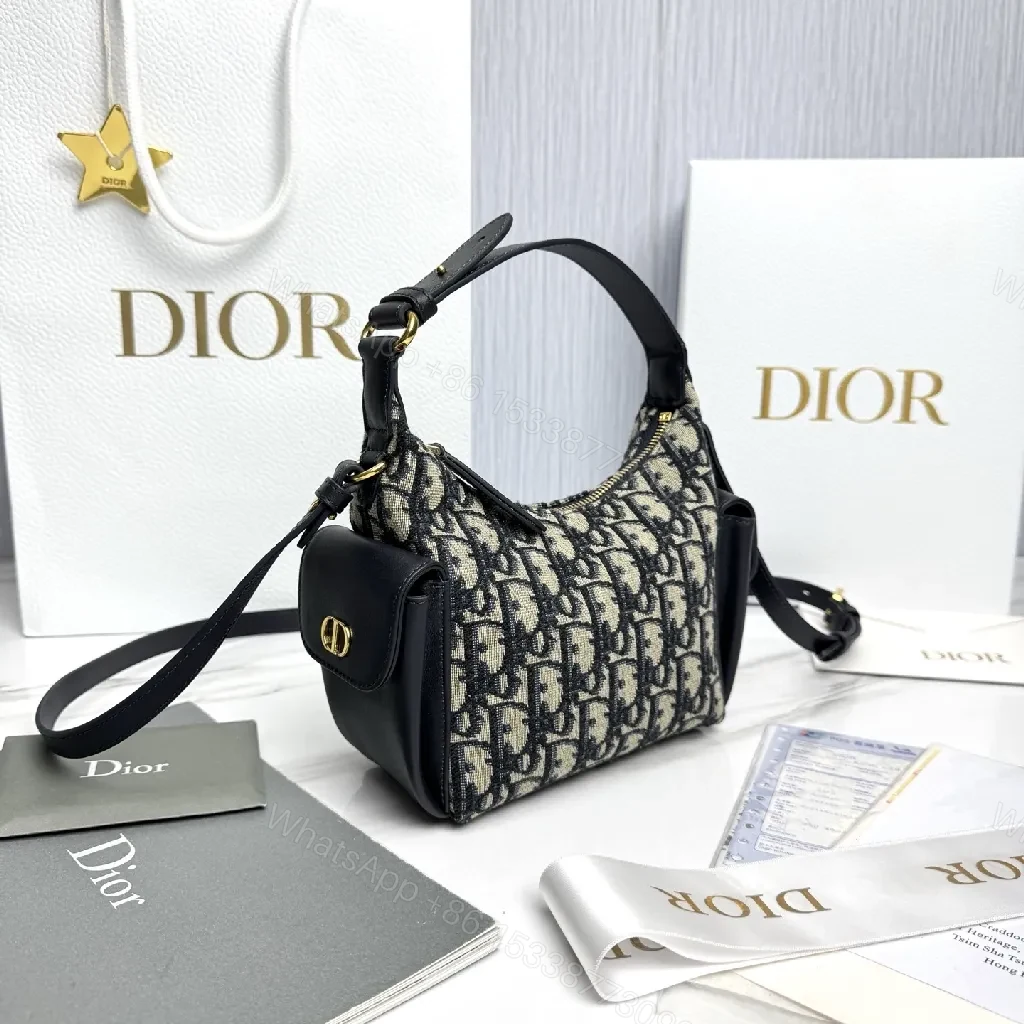 View 9 of Compact Monogram Canvas Bag with Leather Trim and Crossbody