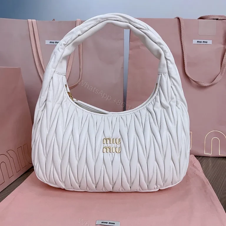 Quilted White Leather Bag — Top-Handle, Miu Miu-Style Luxury — view 1
