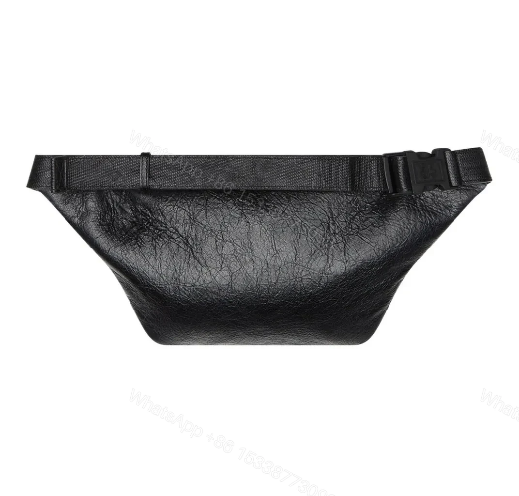 View 5 of Lux textured Leather Belt Bag: Chic Streetwear Essential