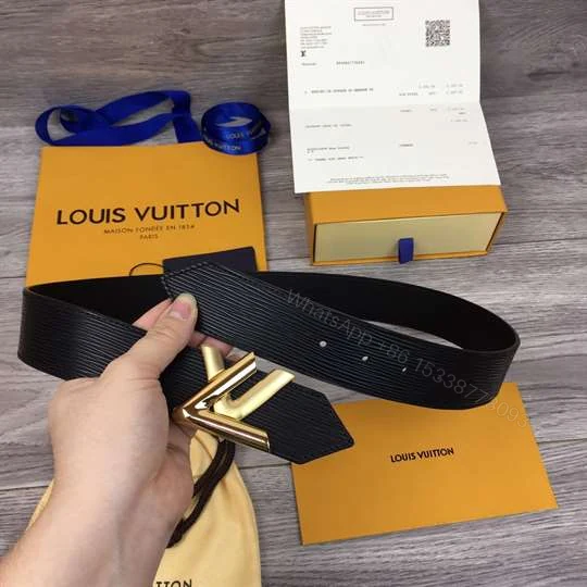View 3 of LOUIS VUITTON EPI LEATHER LV TWIST 40MM BELT M0068W BLACK – B138