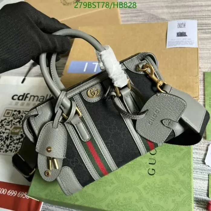 View 8 of Gucci BAULETTO Replica Black Handbag HB8285 – Classic GG Canvas