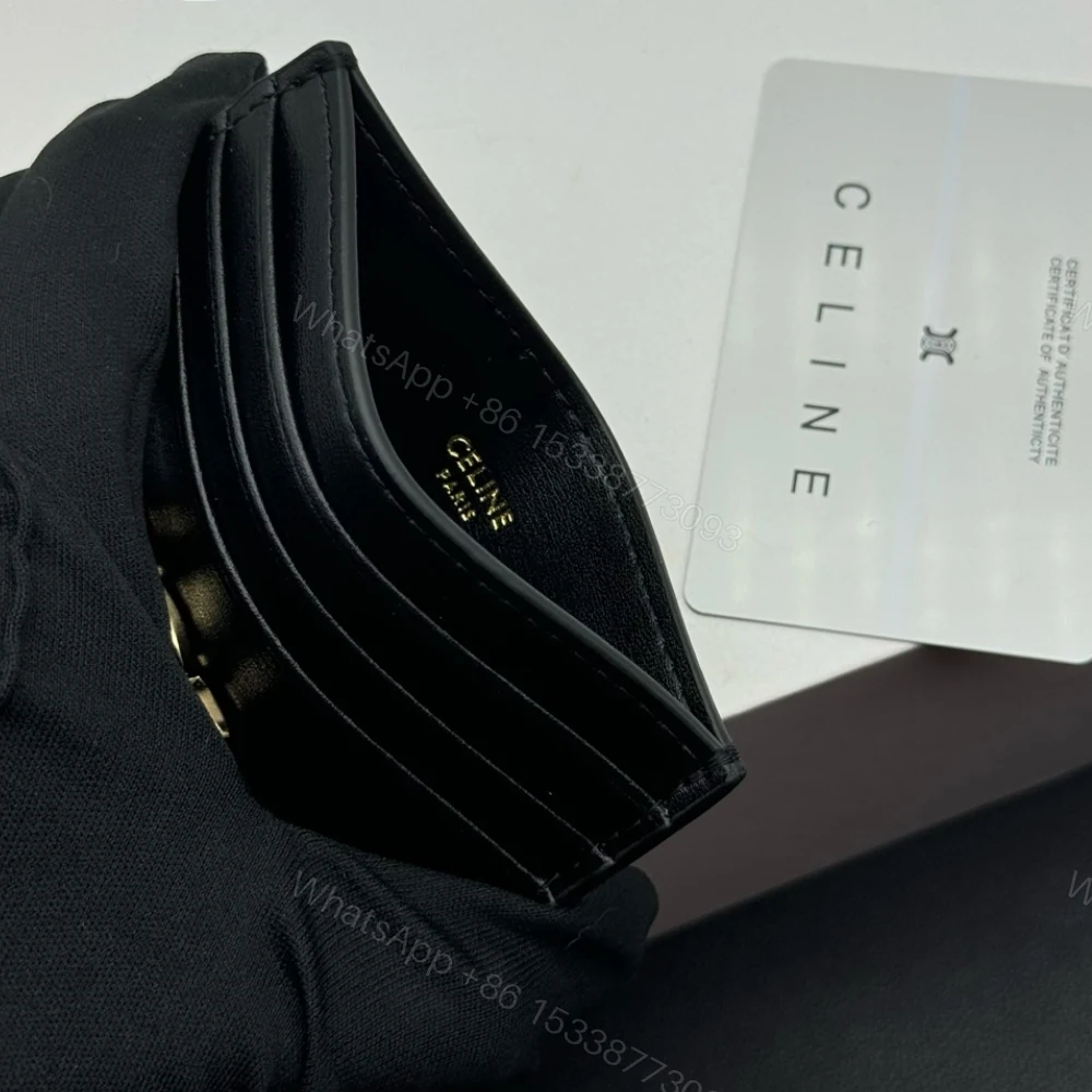 View 9 of CELINE WALLET TRIOMPHE CARD HOLDER BLACK 10.5CM