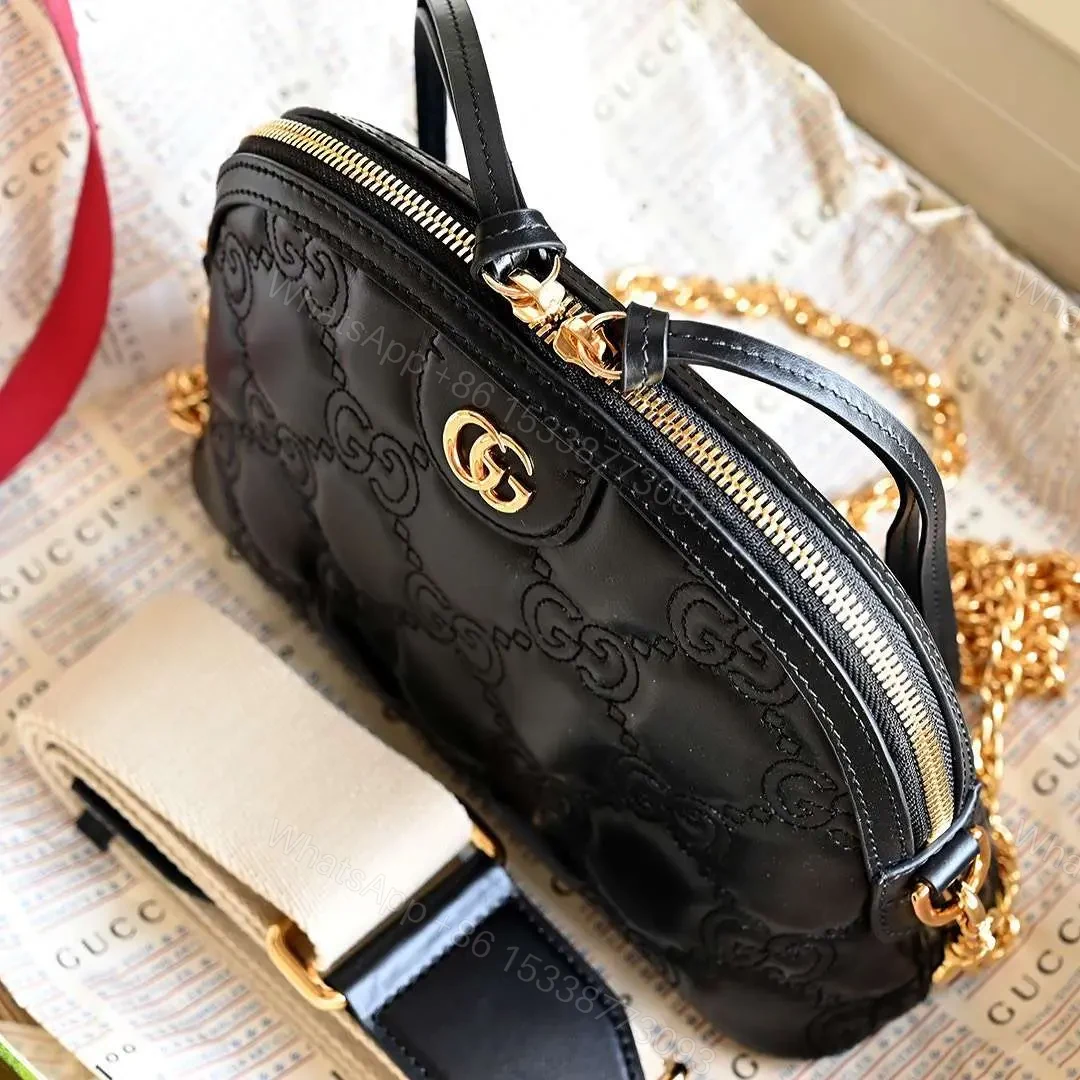 View 3 of Gucci Matelasse Like Auth Bag with Embossed GC Pattern 21cm