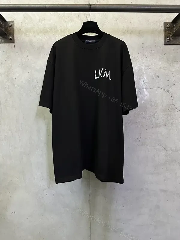 Minimalist Black Tee with Subtle LV.M Emblem, Lux Cotton — view 1