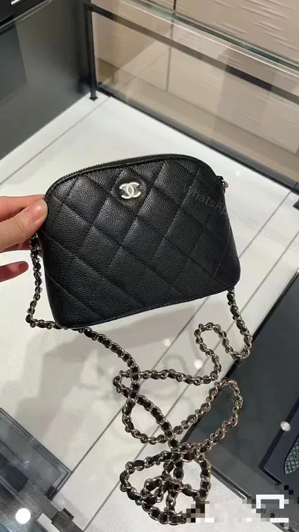 View 9 of Chic Quilted Crossbody: Black Caviar Leather, Minimalist Luxury