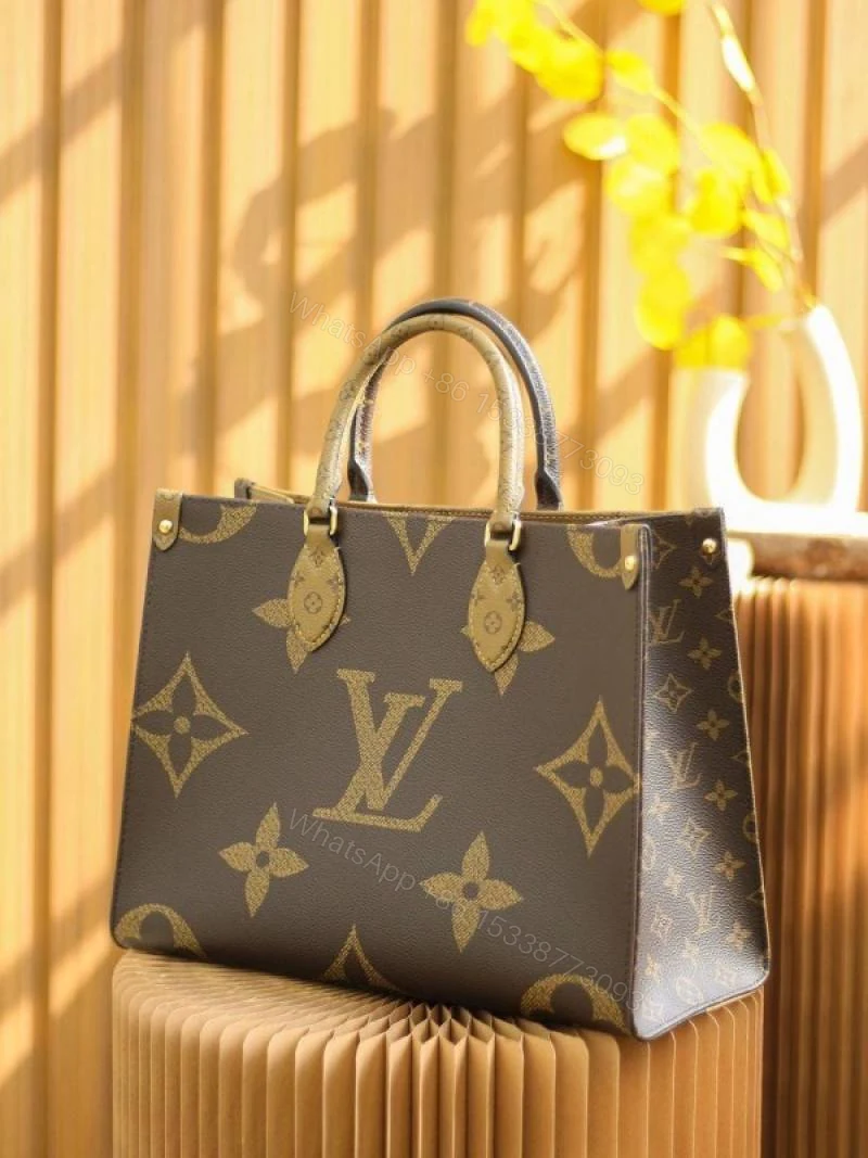 First Copy Louis Vuitton Ladies Monogram Tote Bag Brown Premium Handbag — view 1