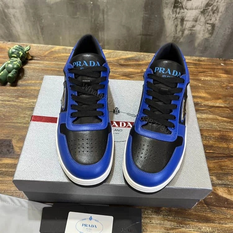 View 3 of PRADA DOWNTOWN LEATHER SNEAKERS BLUE – PRD094