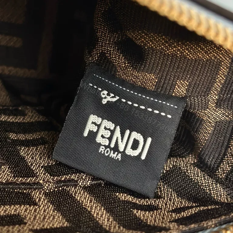 View 4 of Blue Leather Fendi Roma Satchel: Structured Luxury Crossbody
