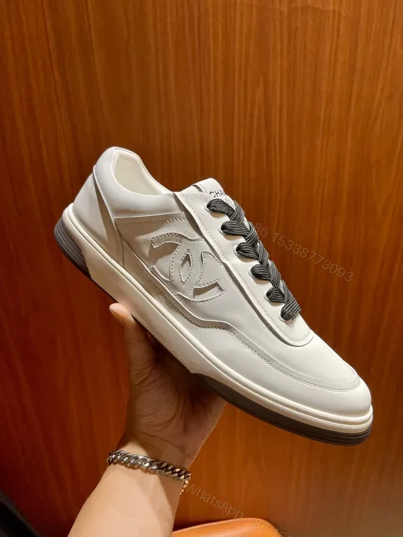 View 3 of Textured Paneled Chanel-Influenced Sneaker with Lifted Comfort