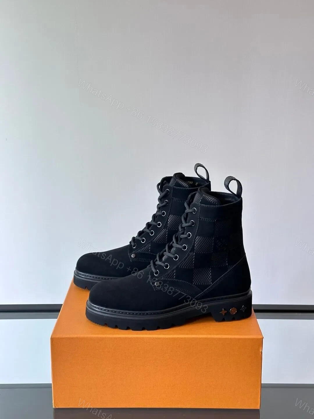 View 3 of LV Men Black Suede Leather Boots