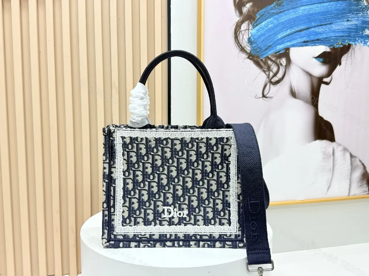 View 4 of Chic Monogram Weave Structured Handbag, Navy Cream